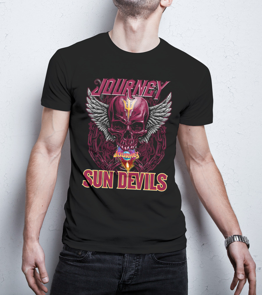 Journey Sun Devils Skull With Wings And Chains T-Shirt