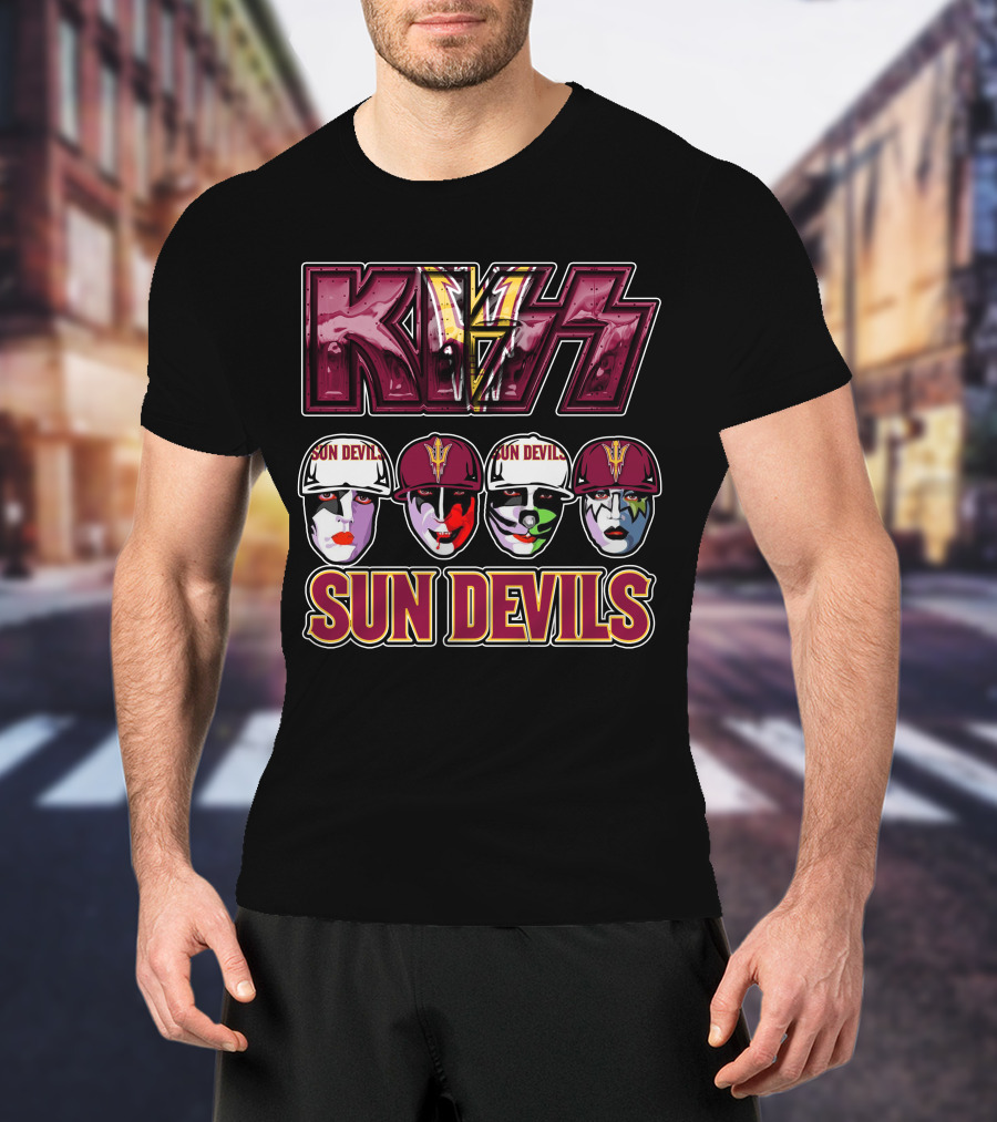 KISS Sun Devils Facepaint Caps T-Shirt