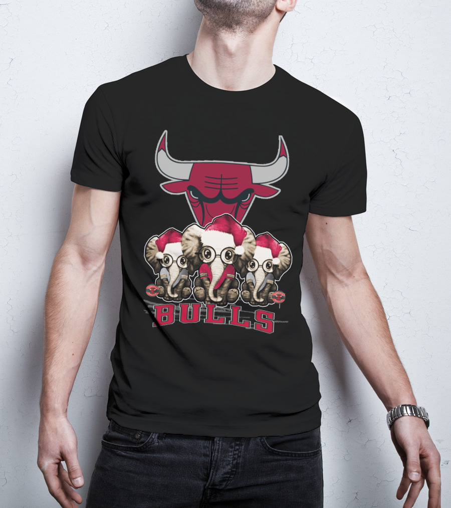 Elephant Christmas Chicago Bulls Holiday Trio T-Shirt