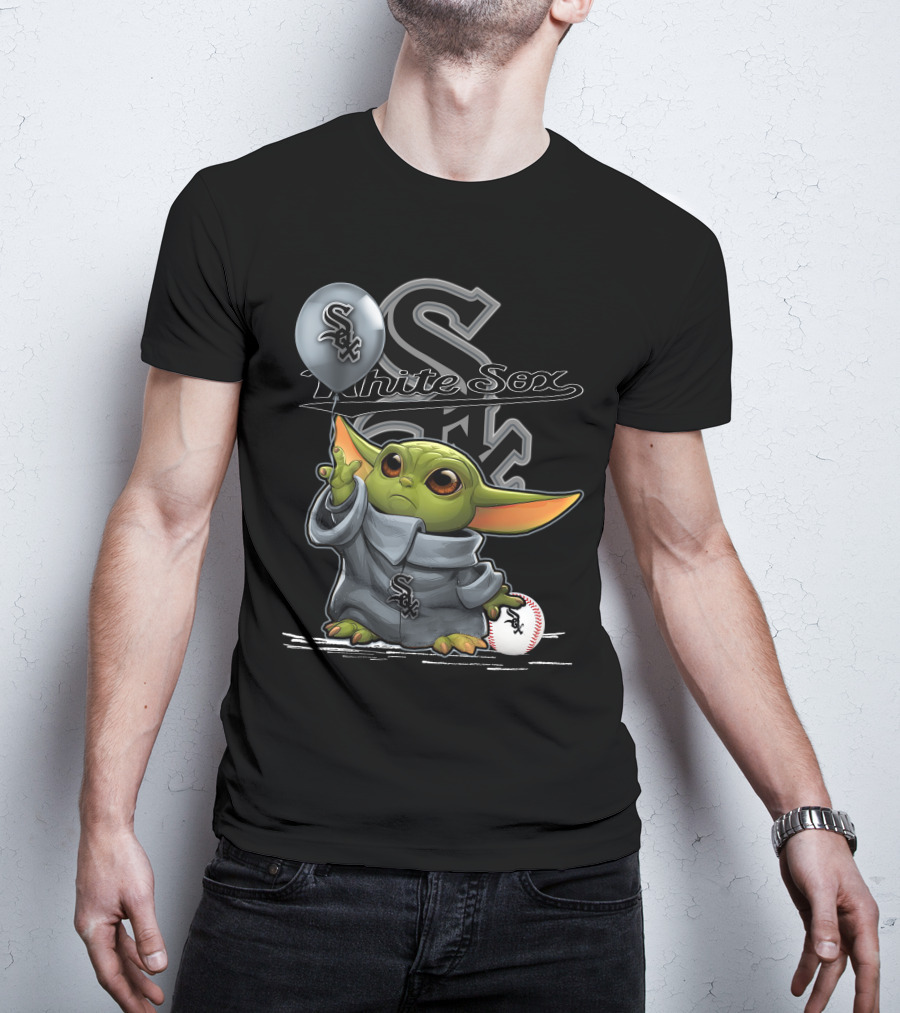 Yoda Chicago White Sox Balloon Baseball T-Shirt