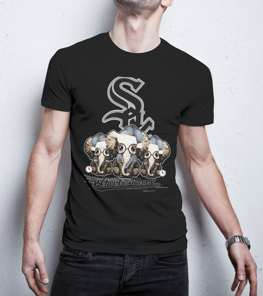 Chicago White Sox Festive Elephant Trio Christmas T-Shirt
