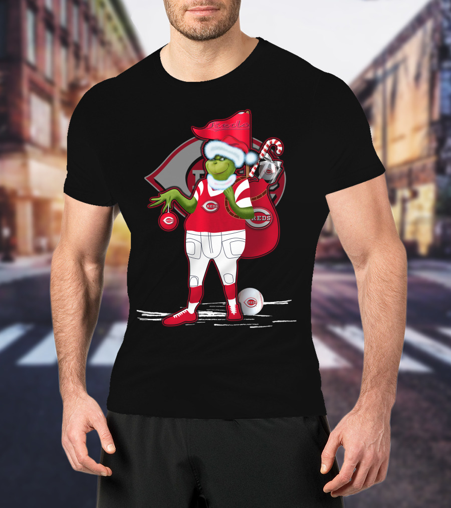 Grinchxmas Cincinnati Reds Holiday Baseball Character T-Shirt