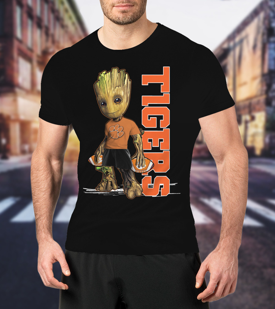 Groot Clemson Tigers Football Fan Marvel Groot And Clemson University Sports Fan Gear T-Shirt