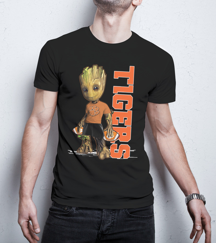 Groot Clemson Tigers Football Fan Marvel Groot And Clemson University Sports Fan Gear T-Shirt