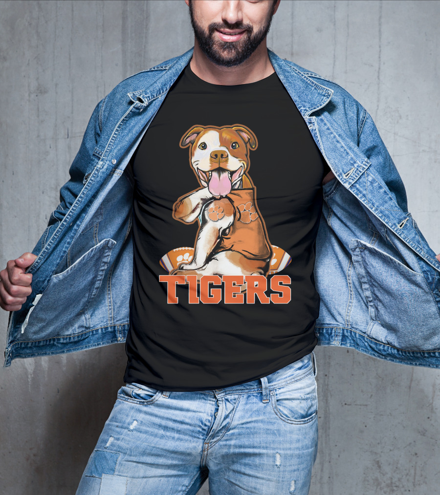Pitbull Tigers Paw Football Clemson T-Shirt