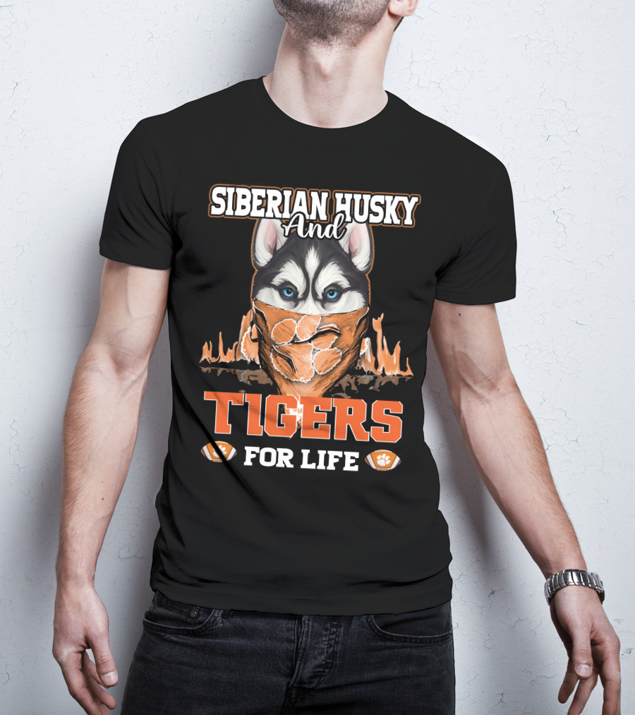 Siberian Husky And Tigers For Life T-Shirt