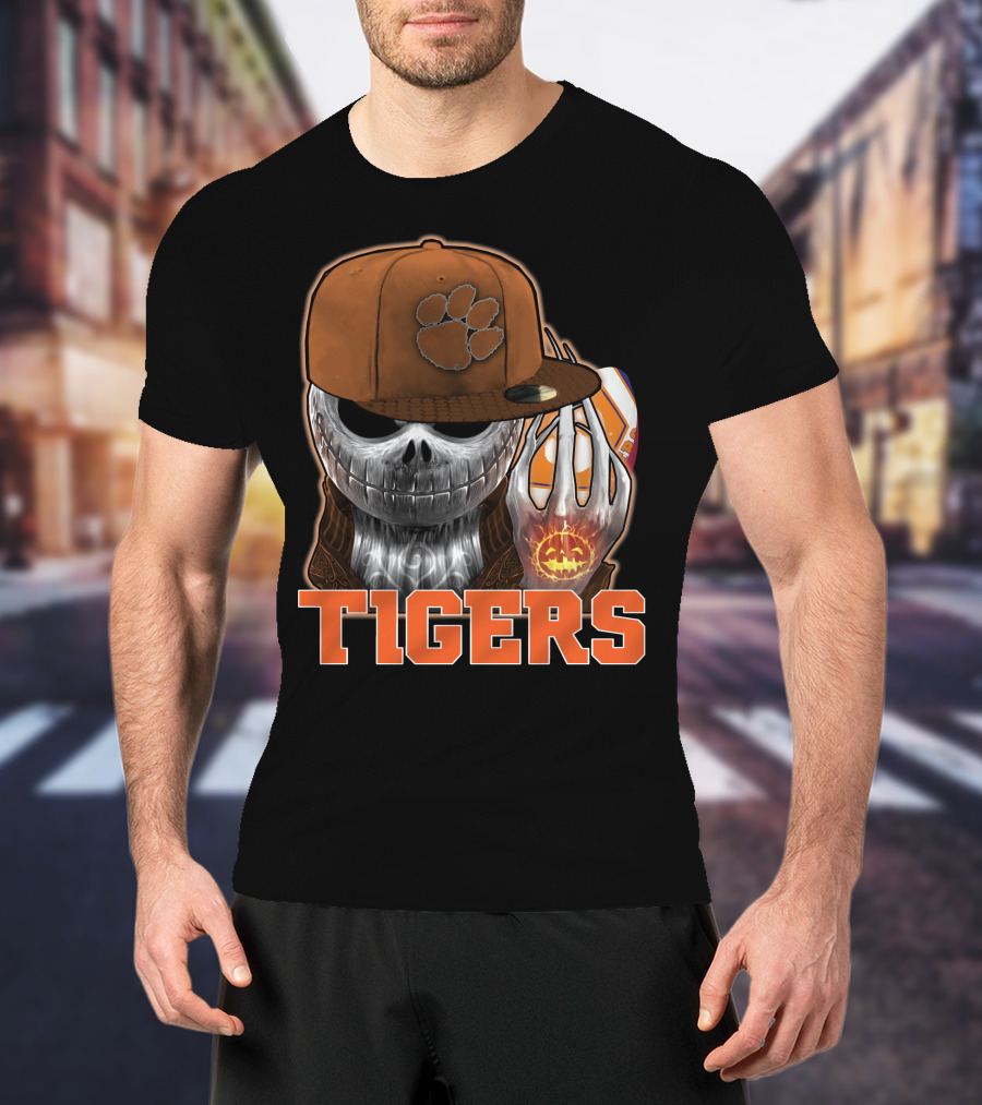 Jackskull Clemson Tigers Halloween Fan Gear T-Shirt