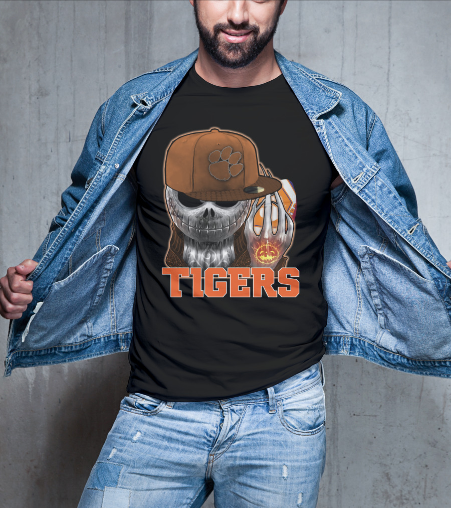 Jackskull Clemson Tigers Halloween Fan Gear T-Shirt
