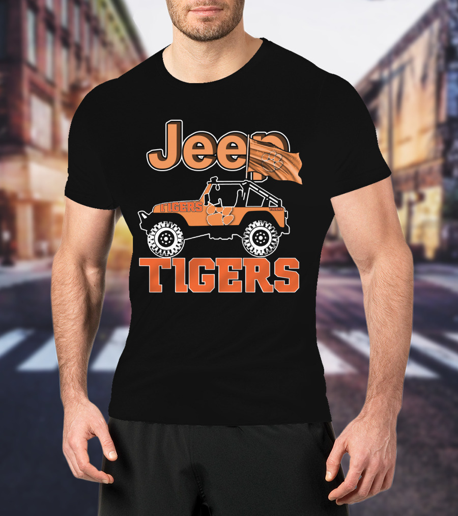 Jeep Clemson Tigers Flag Vehicle T-Shirt