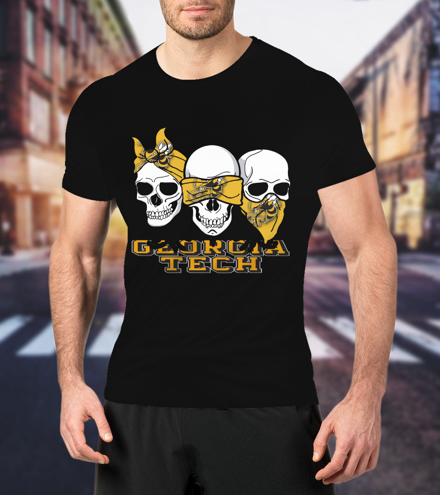 3 Skull Yellow Jackets Georgia Tech T-Shirt