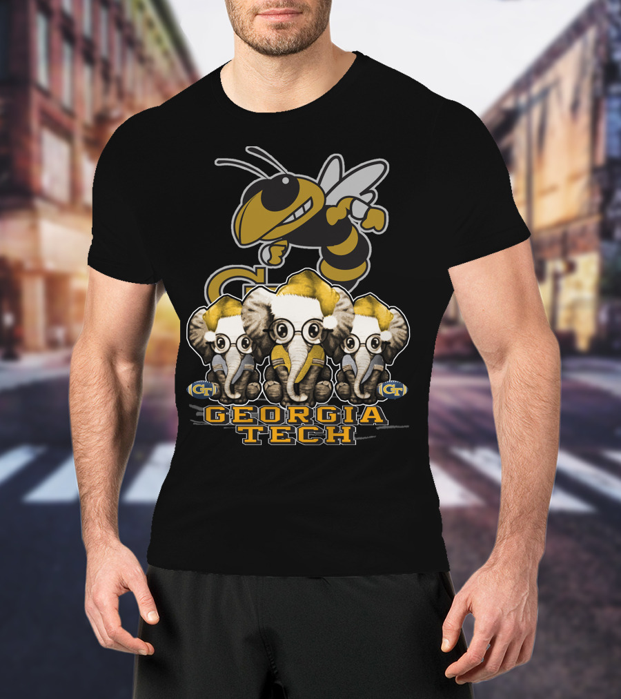 Elephan Christmas Georgia Tech Yellow Jackets T-Shirt