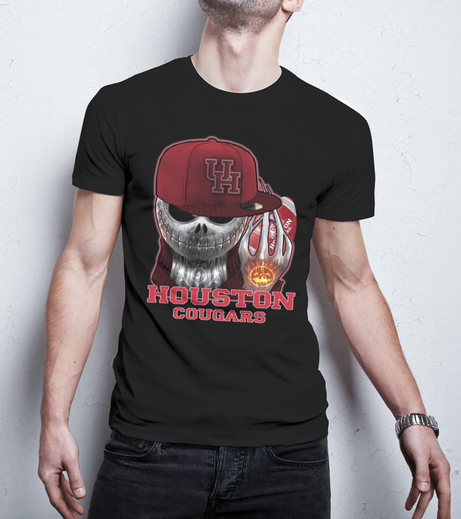 Houston Cougars Jackskull Halloween Spirit T-Shirt