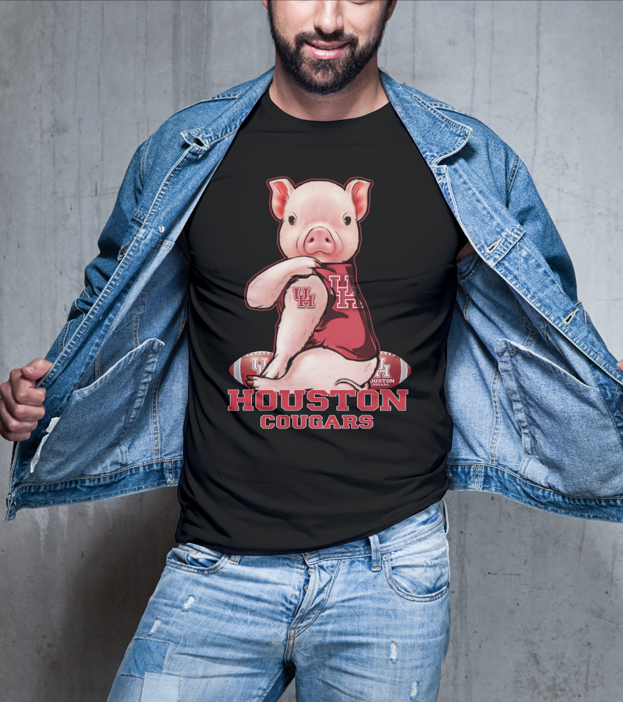 Pig In UH Jersey Houston Cougars Football T-Shirt