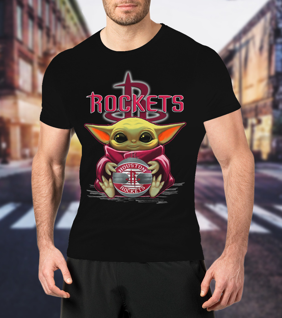 Houston Rockets Baby Yoda Basketball T-Shirt