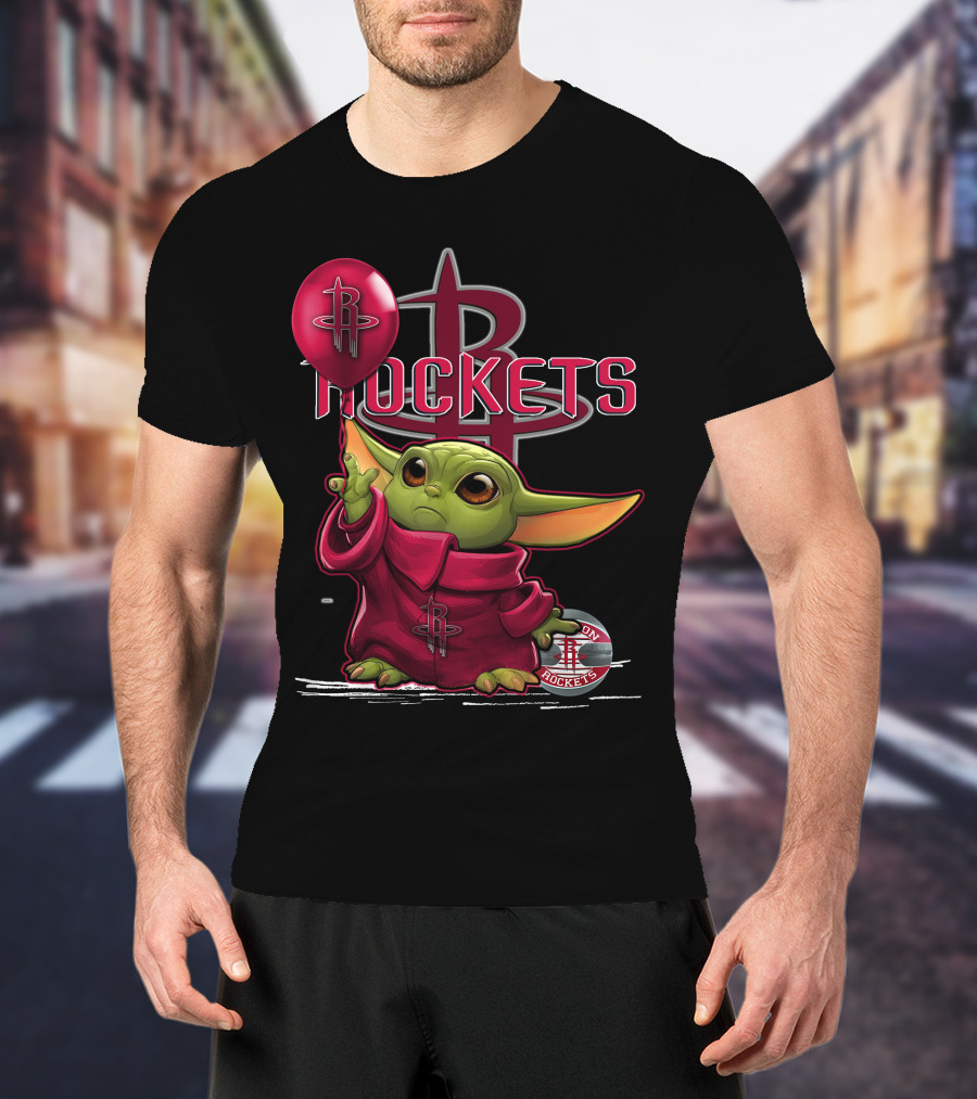 Yoda Houston Rockets Balloon T-Shirt