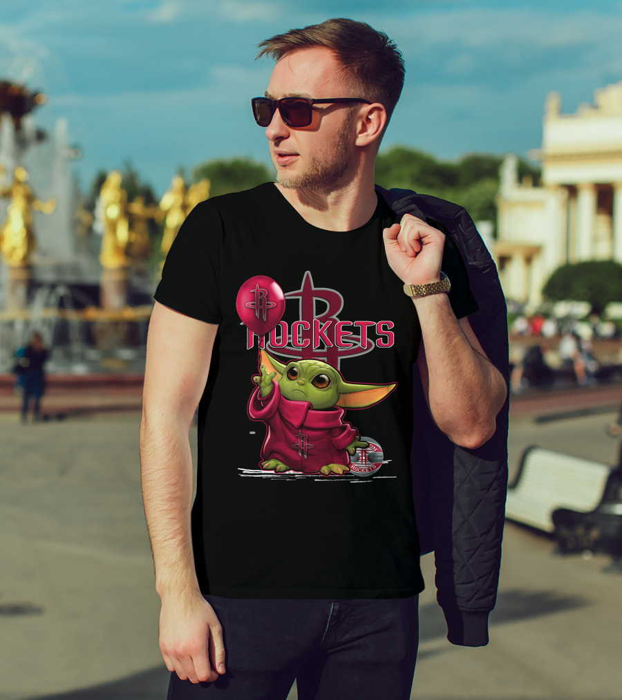 Yoda Houston Rockets Balloon T-Shirt