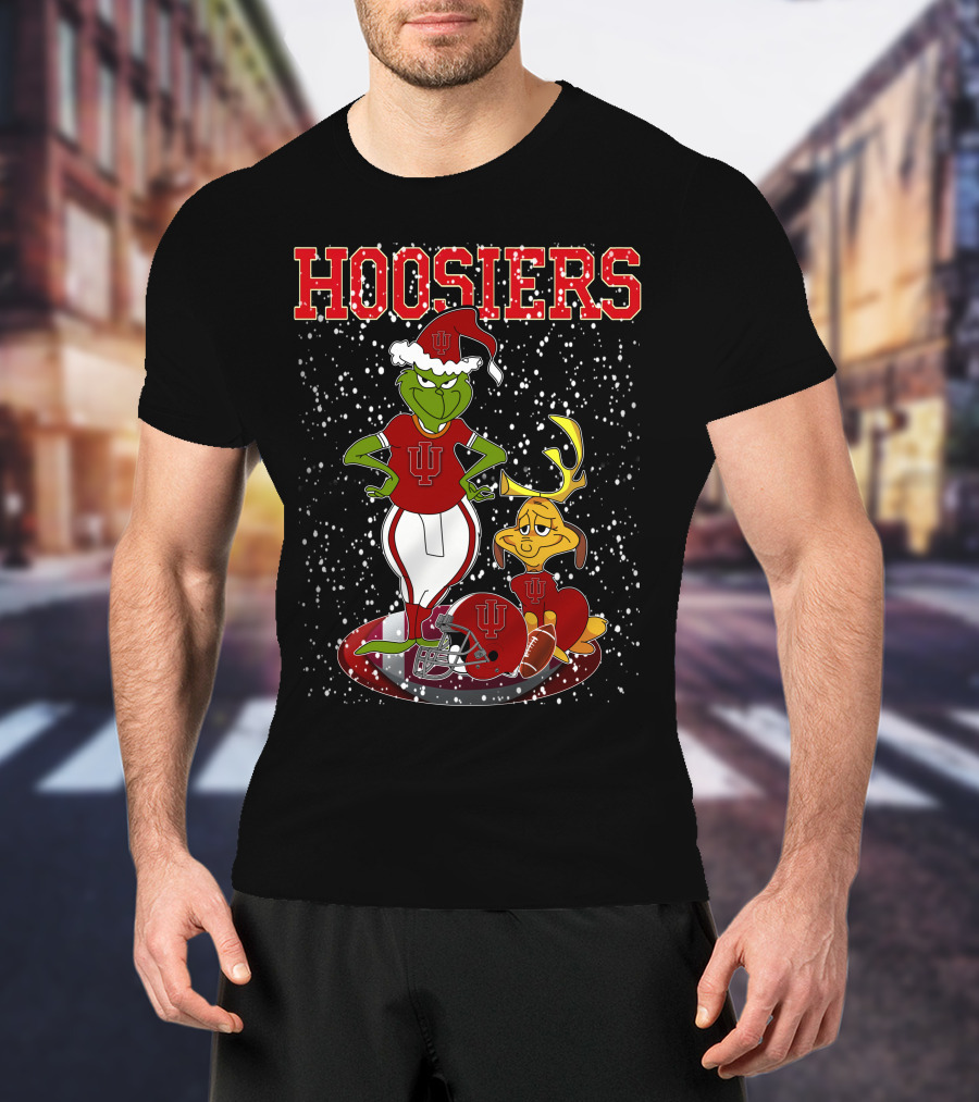 Hoosiers Grinchxmas Indiana Football Holiday Max Snowflakes T-Shirt
