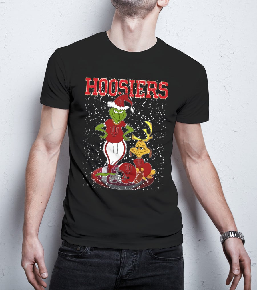 Hoosiers Grinchxmas Indiana Football Holiday Max Snowflakes T-Shirt