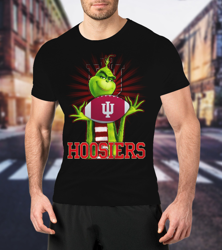 Grinch Holding Indiana Hoosiers Football T-Shirt