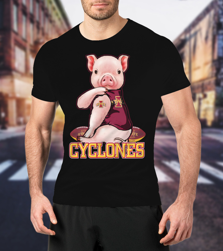 Iowa State Cyclones Pig With Football T-Shirt