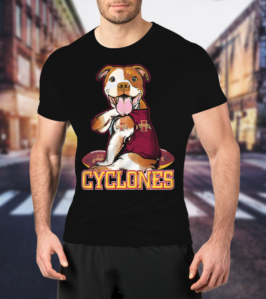 Iowa State Cyclones Pitbull With Football And Tattoos T-Shirt