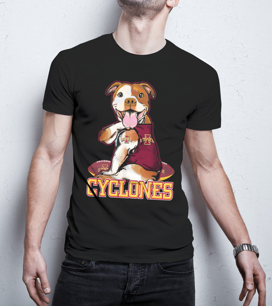 Iowa State Cyclones Pitbull With Football And Tattoos T-Shirt