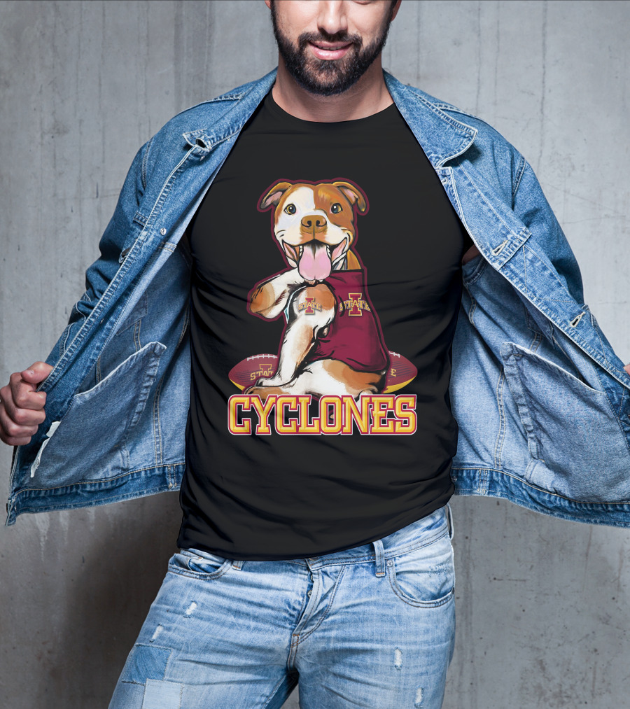 Iowa State Cyclones Pitbull With Football And Tattoos T-Shirt