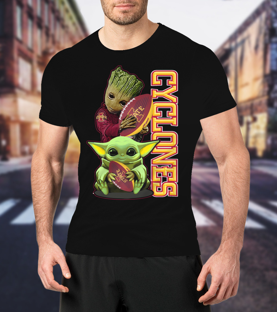Cyclones Grzd Iowa State Football Groot Yoda Combo T-Shirt