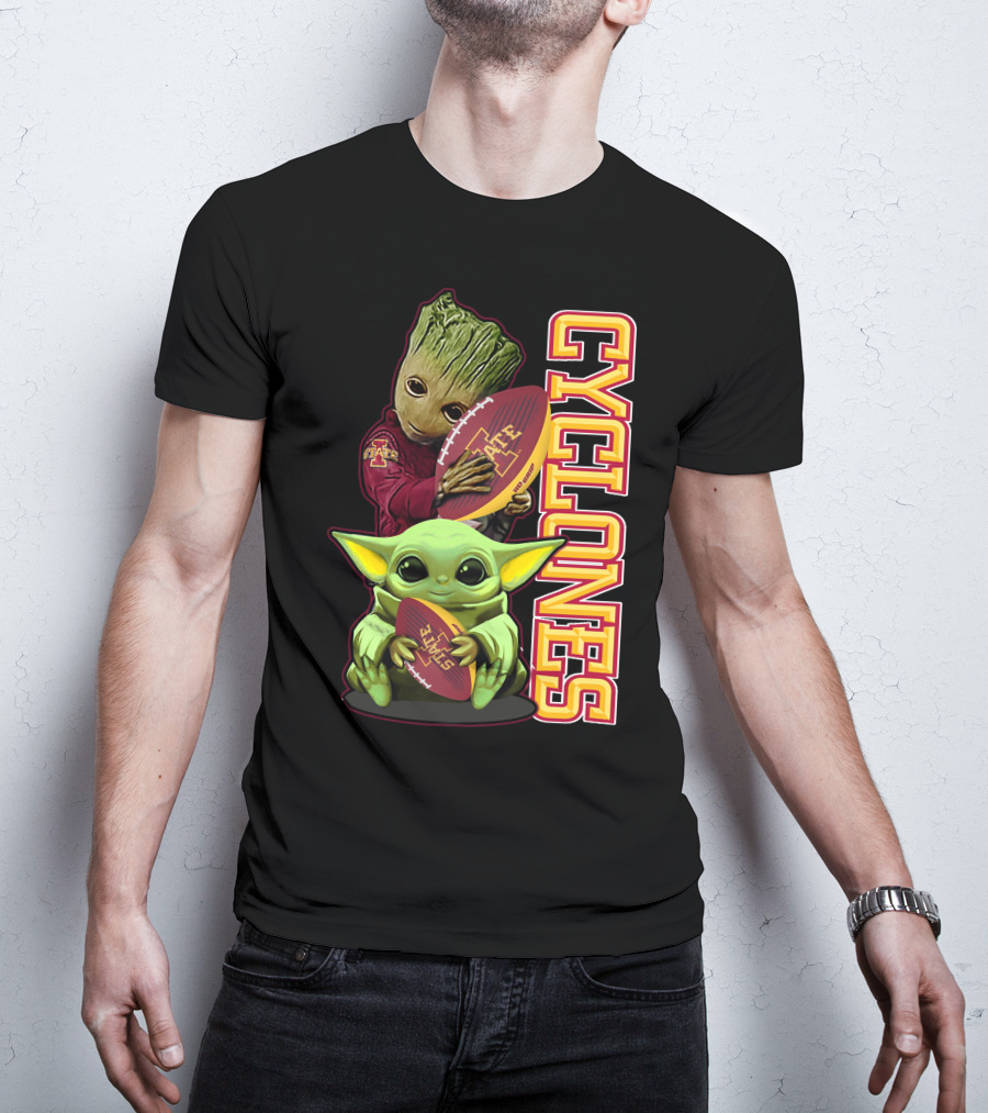 Cyclones Grzd Iowa State Football Groot Yoda Combo T-Shirt