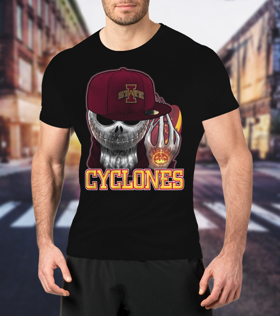 Jackskull Cyclones Iowa State Football Halloween Skull T-Shirt