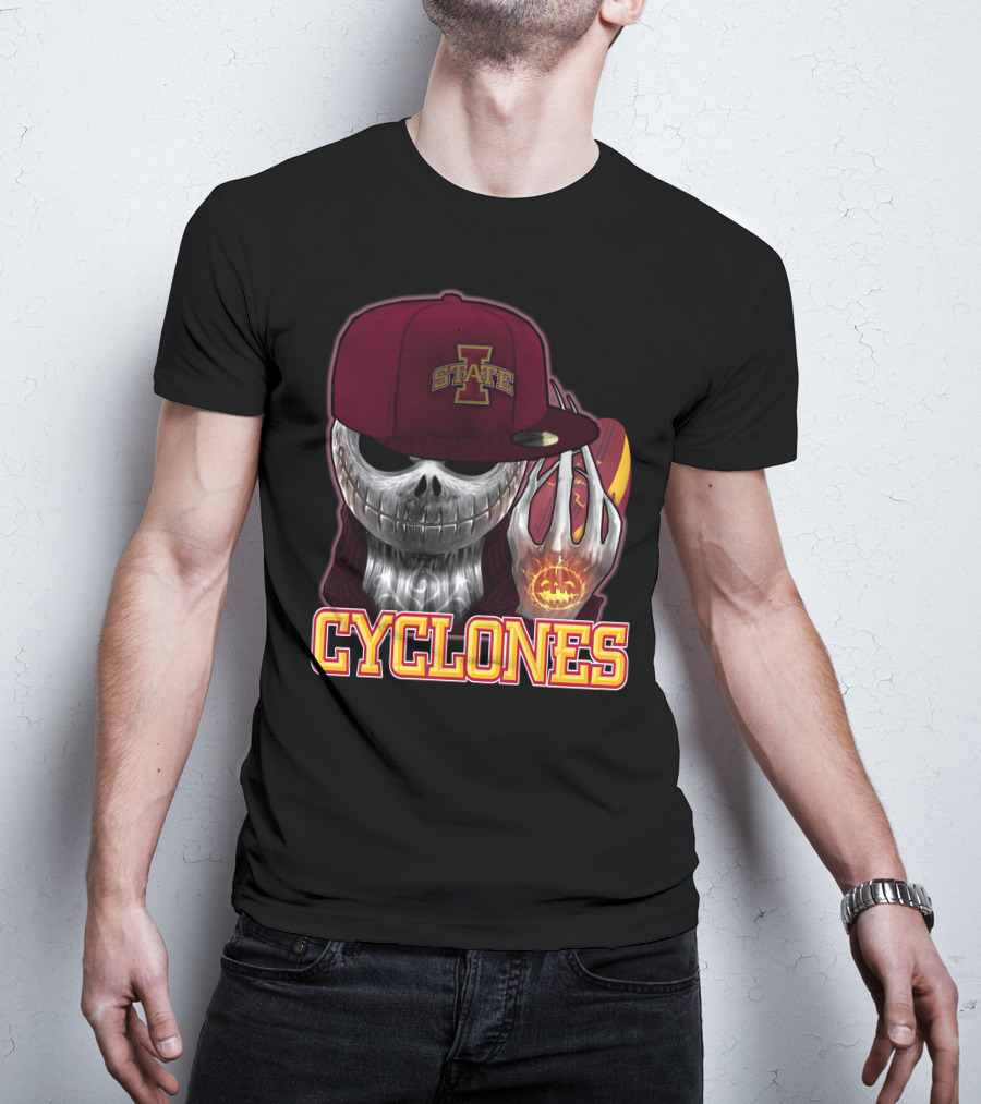 Jackskull Cyclones Iowa State Football Halloween Skull T-Shirt
