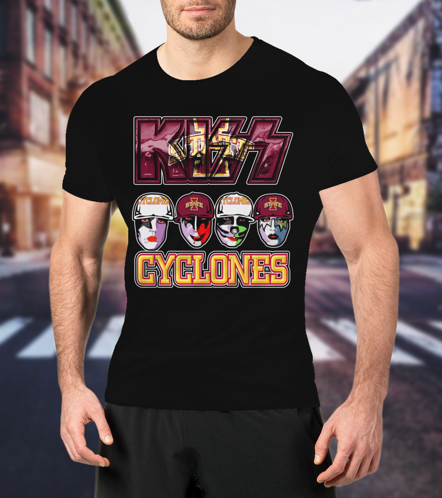 Kiss Iowa State Cyclones Faces T-Shirt