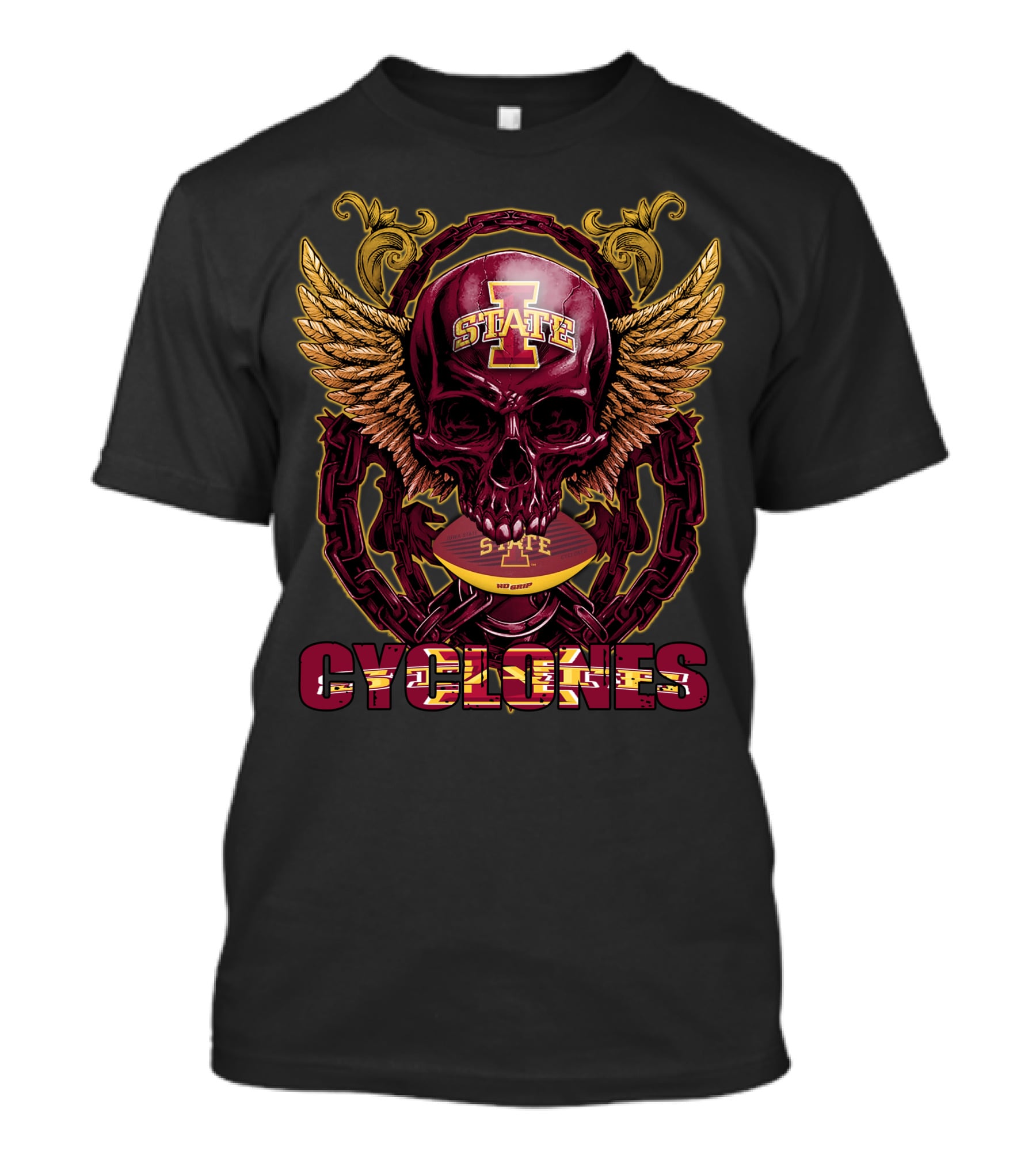 Iowa State Cyclones Skullfb Winged Helmet T-Shirt