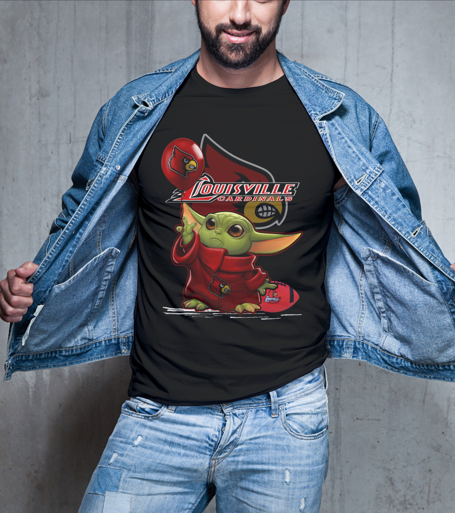 Louisville Cardinals Yoda Balloon Football T-Shirt