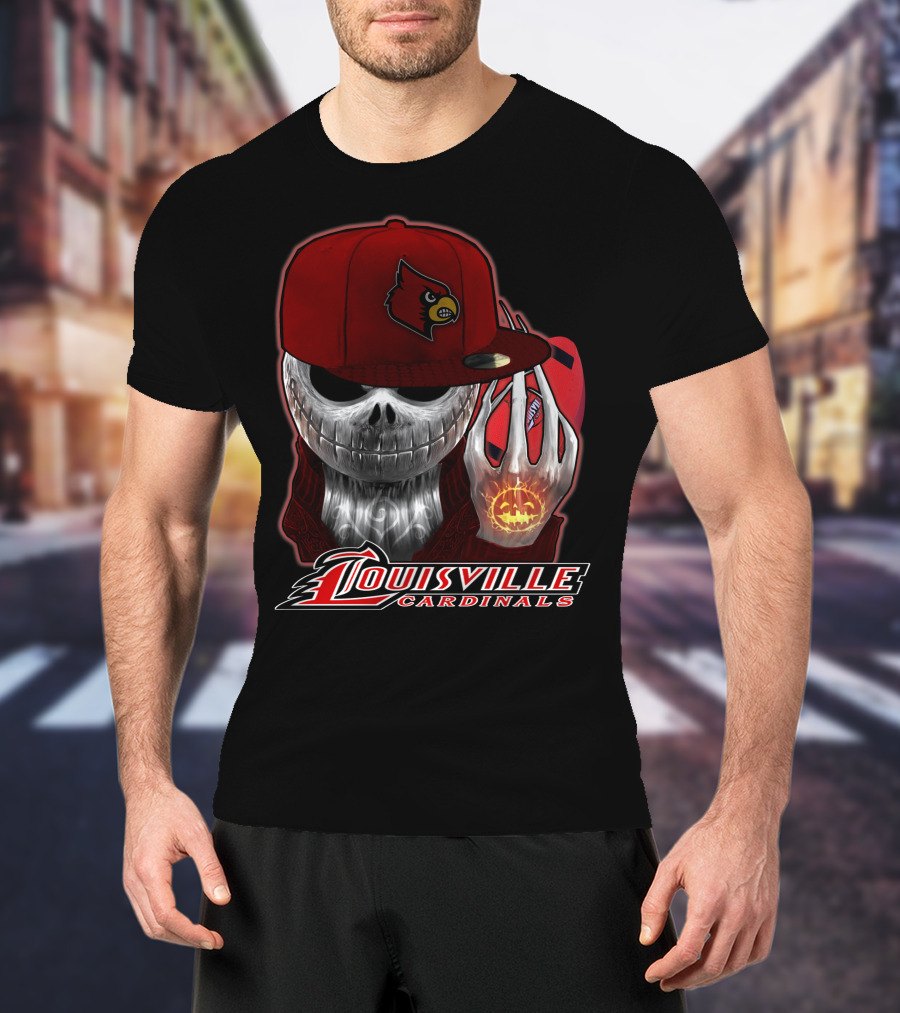 Jackskull Louisville Cardinals Halloween Pumpkin T-Shirt
