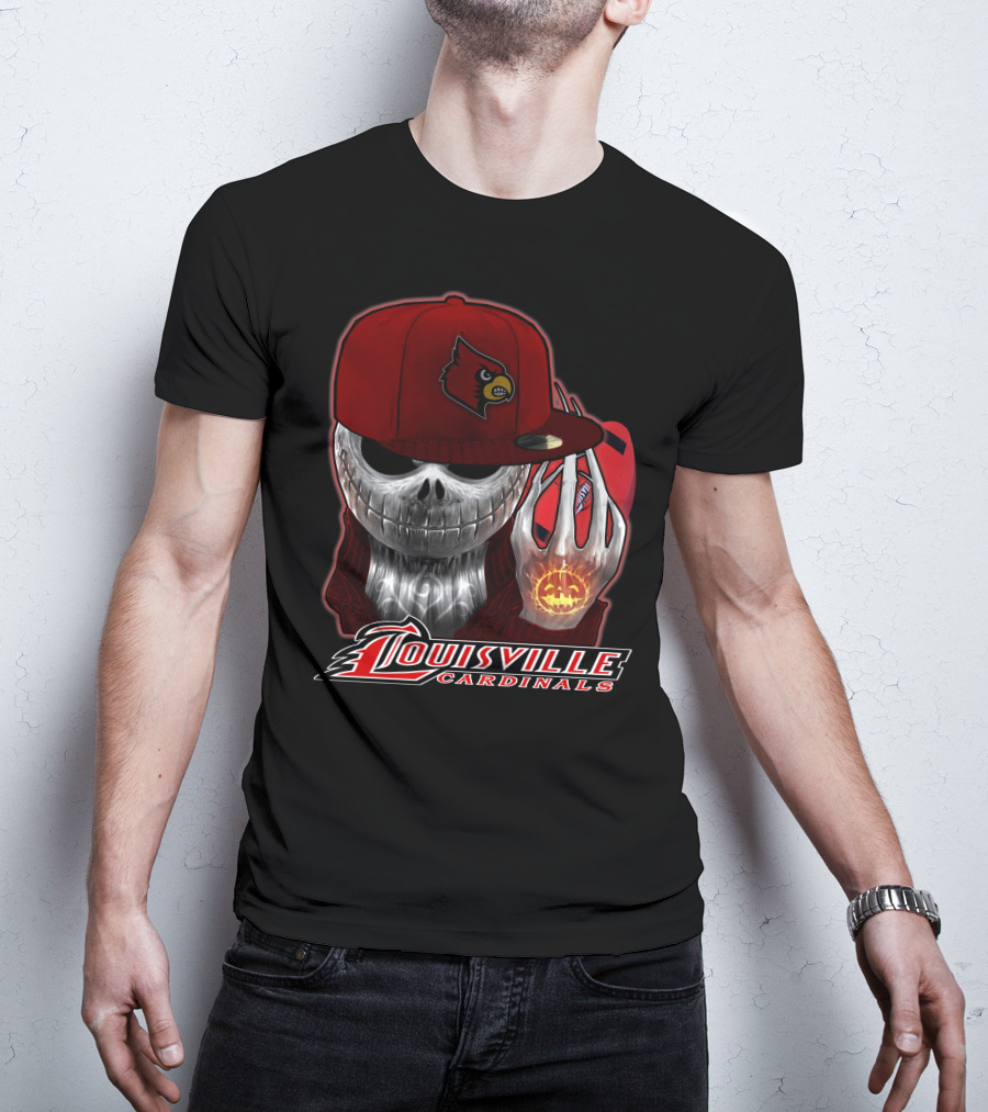 Jackskull Louisville Cardinals Halloween Pumpkin T-Shirt
