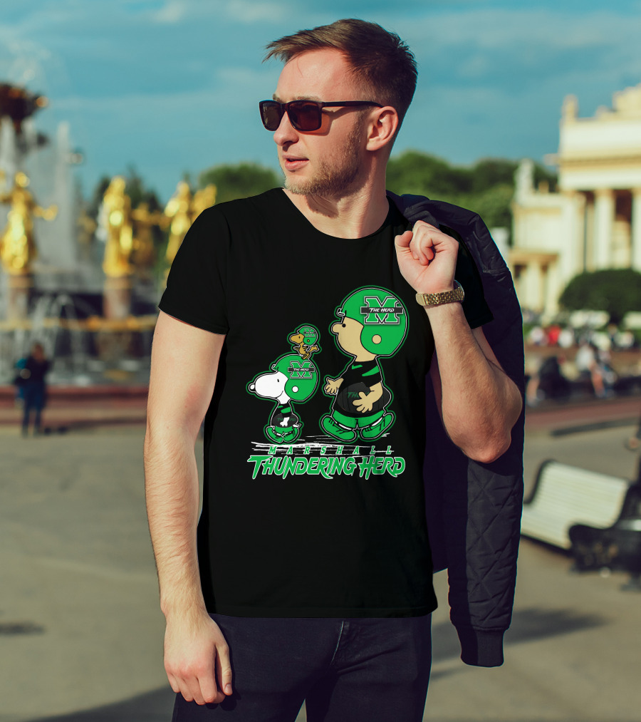 Marshall Thundering Herd Football Cartoon Characters T-Shirt