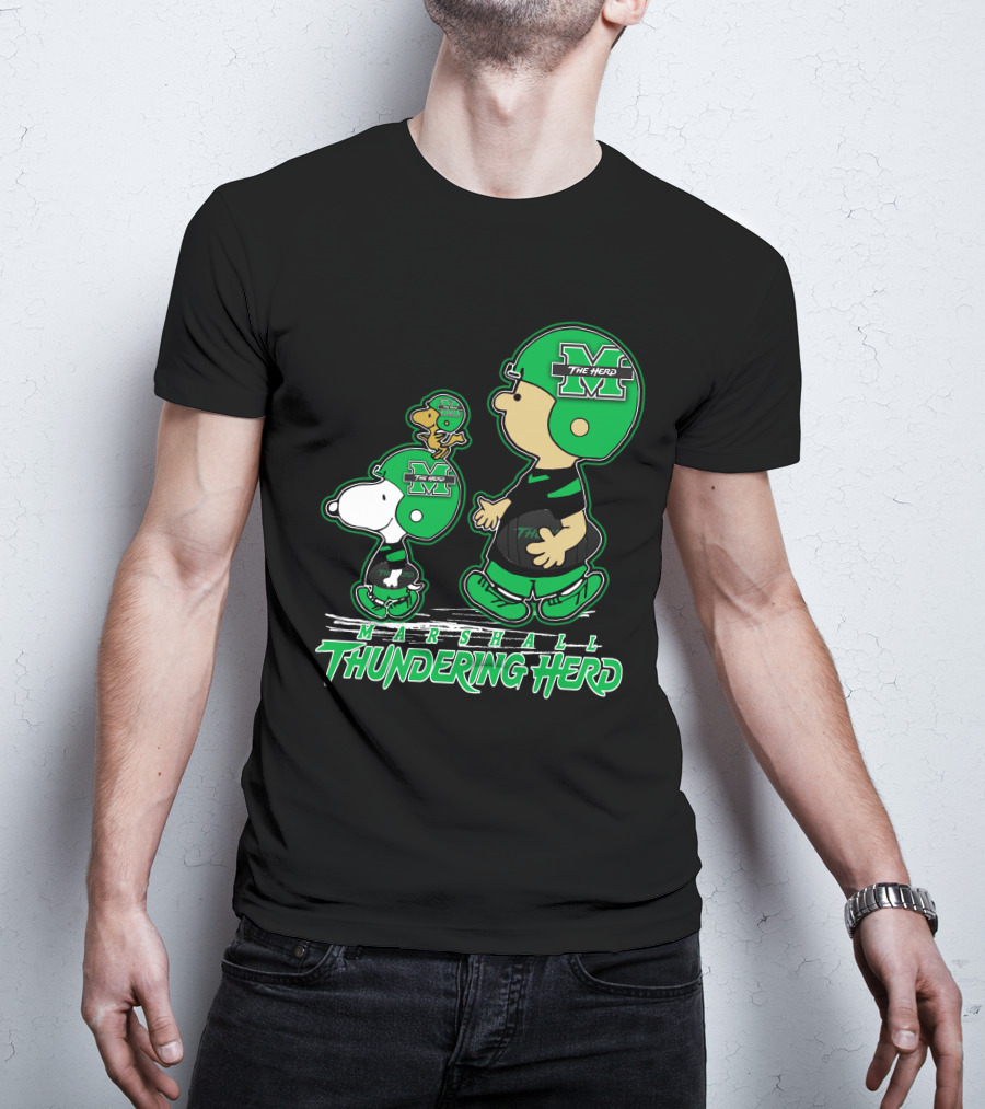 Marshall Thundering Herd Football Cartoon Characters T-Shirt