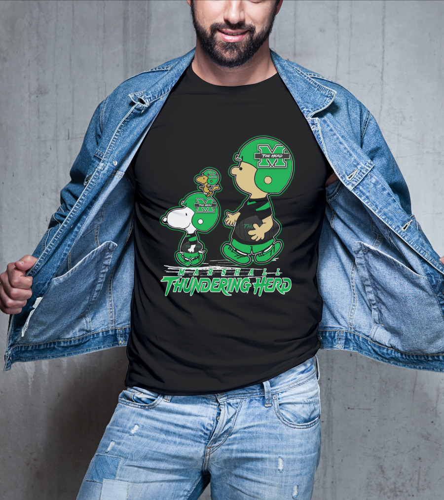Marshall Thundering Herd Football Cartoon Characters T-Shirt