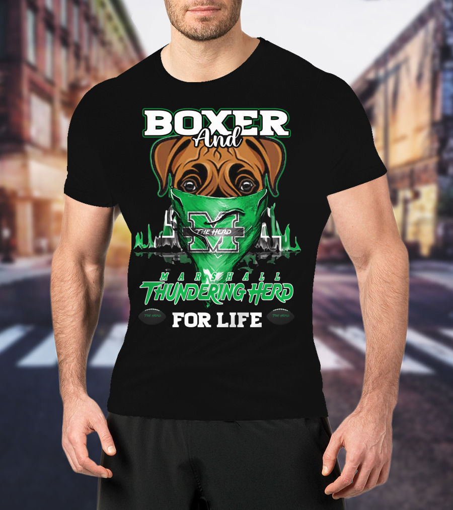Boxer And Marshall Thundering Herd For Life The Herd T-Shirt