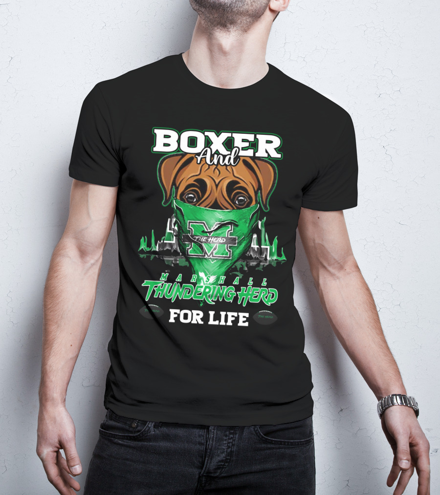 Boxer And Marshall Thundering Herd For Life The Herd T-Shirt