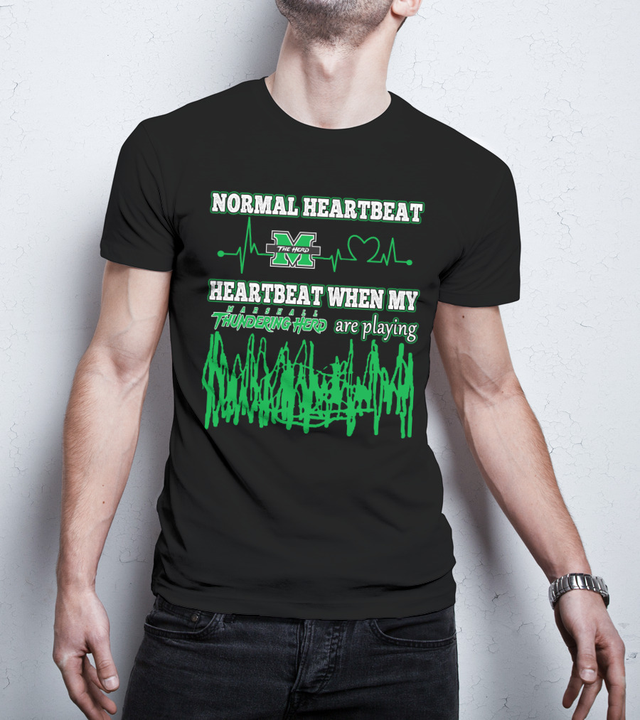 Normal Heartbeat Heartbeat When My Marshall Thundering Herd Are Playing T-Shirt