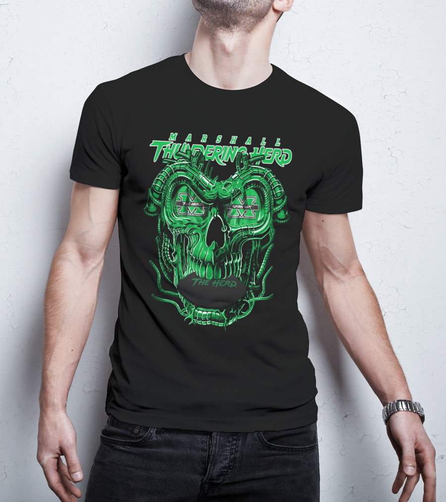 Marshall Thundering Herd Dragonskull The Herd Green X T-Shirt