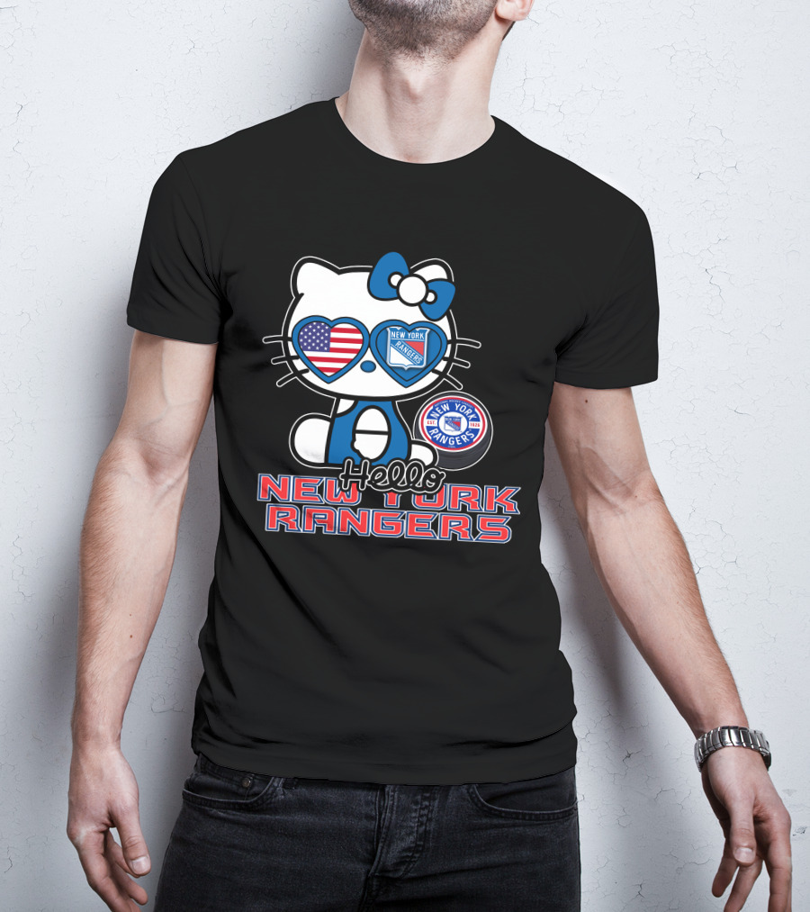 Hellokitty New York Rangers American Flag Heart Eyes T-Shirt