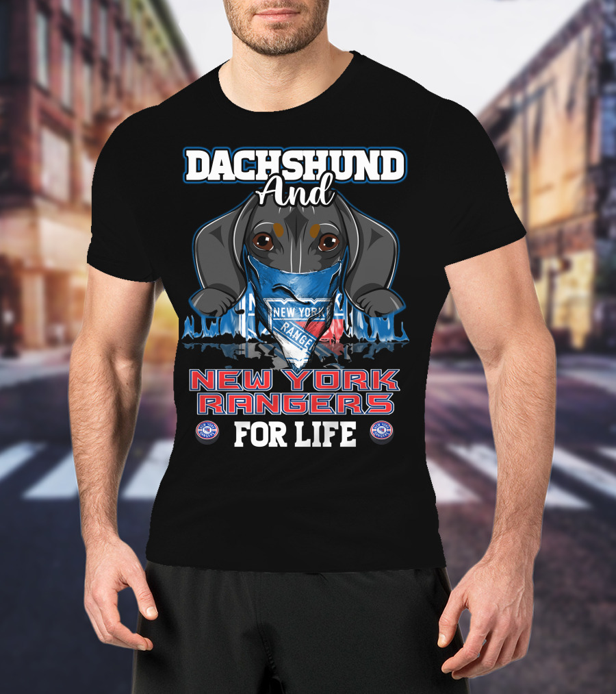 Dachshund And New York Rangers For Life T-Shirt