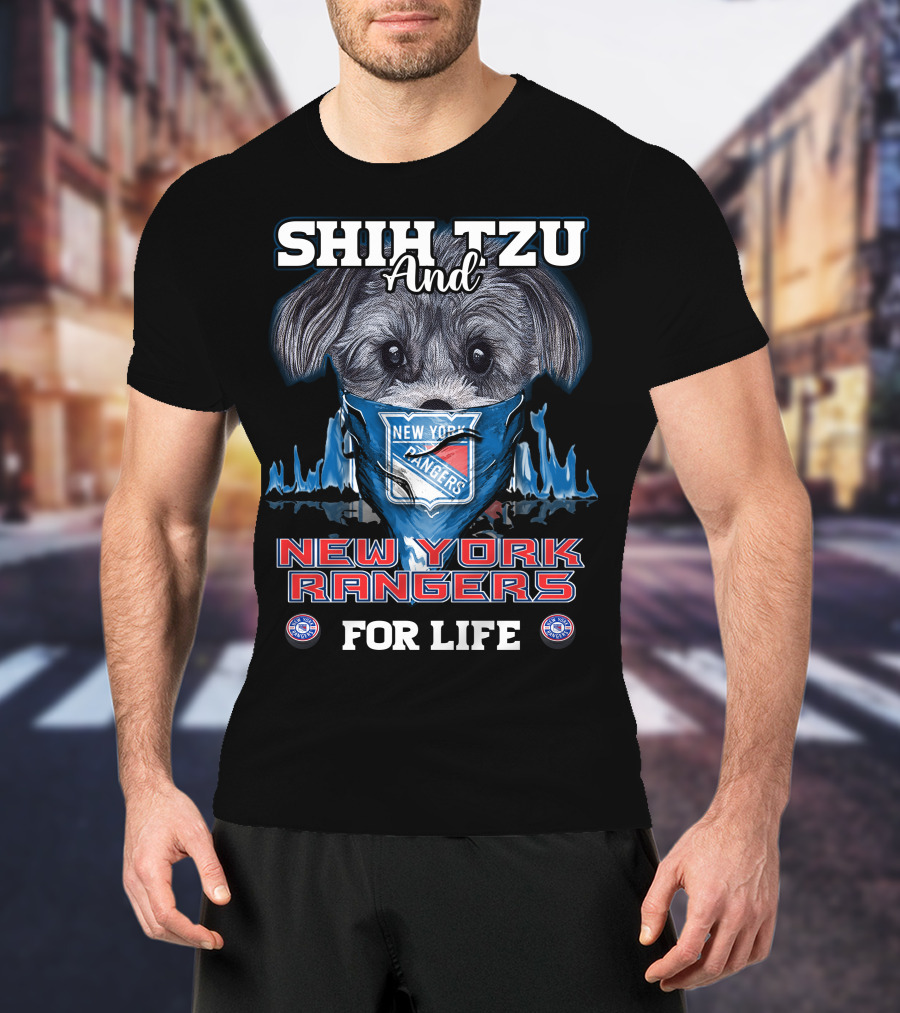 Shih Tzu And New York Rangers For Life T-Shirt