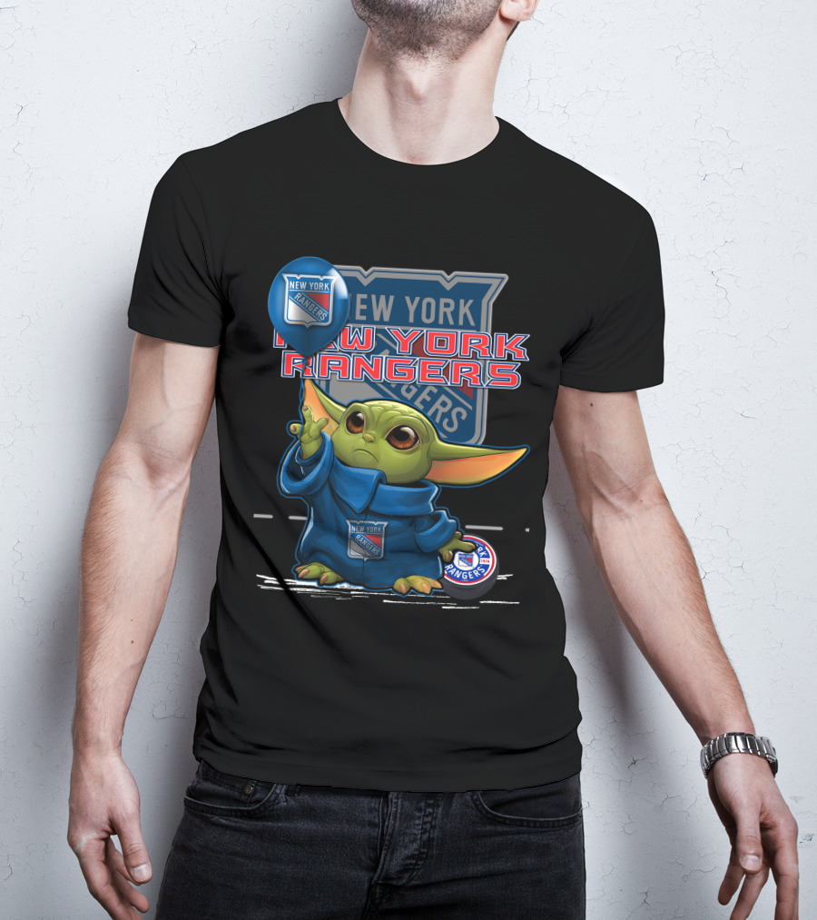 New York Rangers Yoda With Balloon T-Shirt