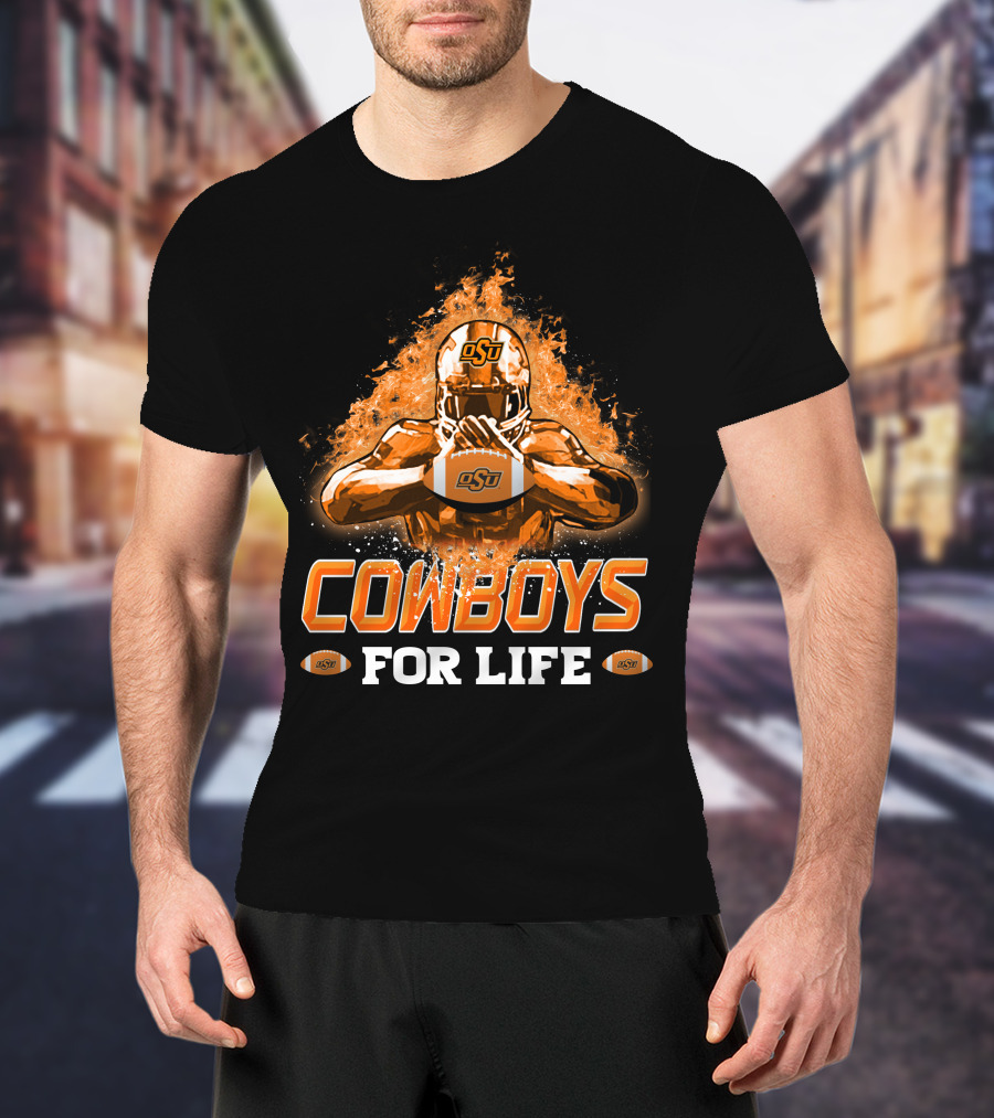 OSU Cowboys For Life Football T-Shirt