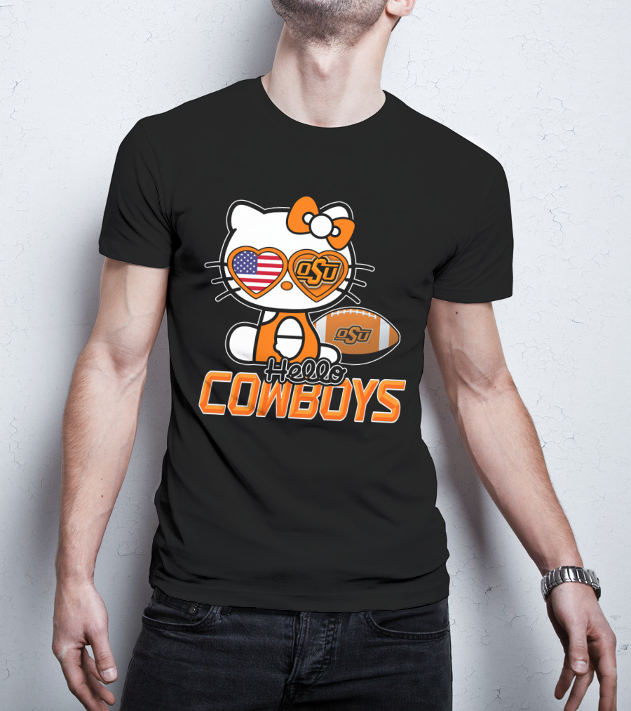 Hello Kitty OSU Cowboys Football Fan T-Shirt