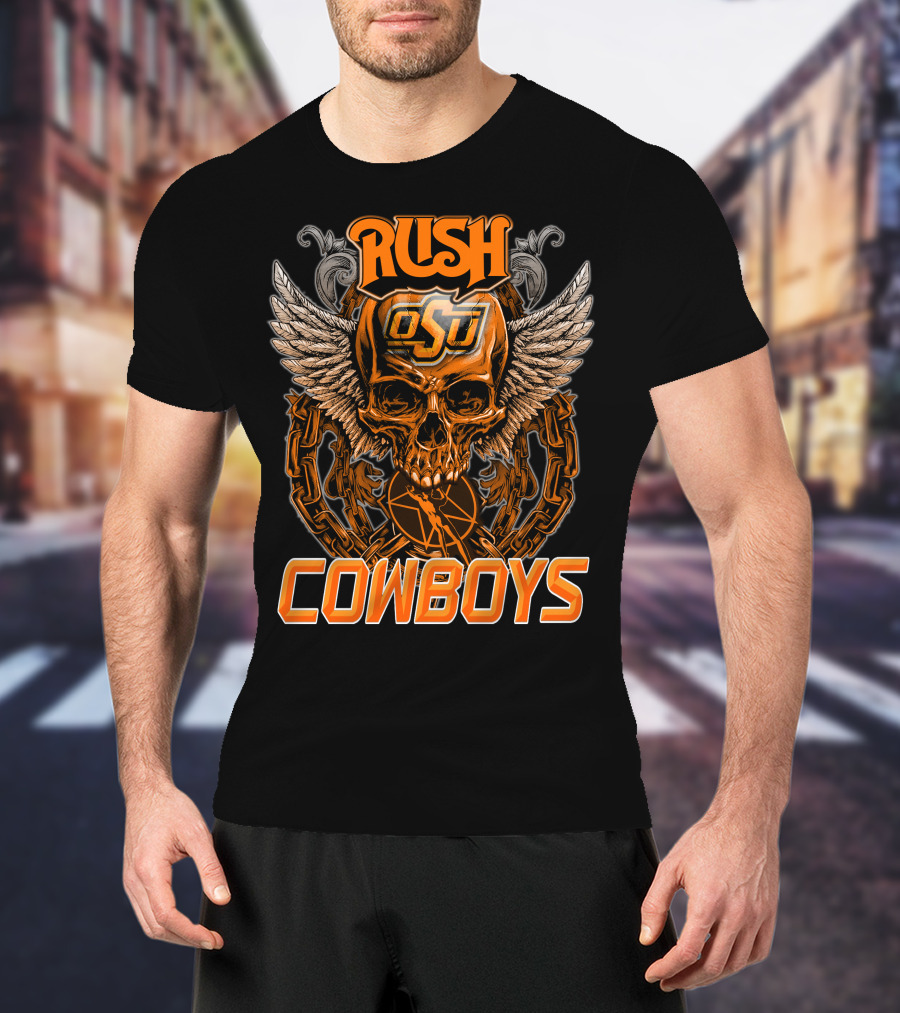 Rush OSU Cowboys Winged Skull T-Shirt